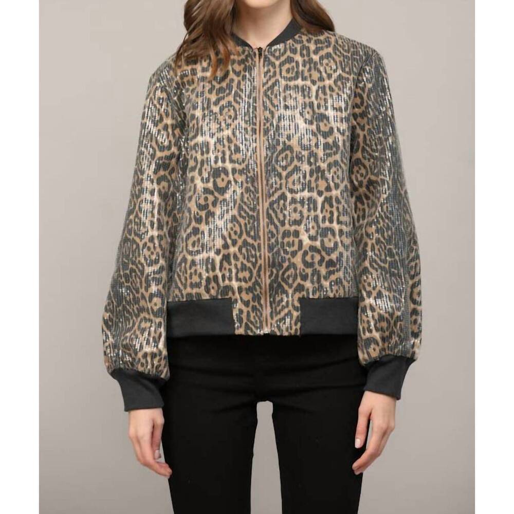 NEW FATE women's embellished bomber jacket in beige